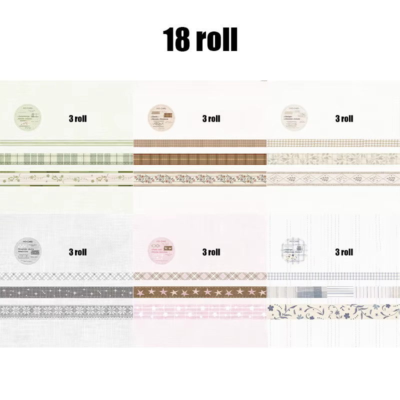 Mr. Paper Washi-Tape-Set mit Stoffstruktur in Multicolour für Tagebuch-Dekoration und DIY-Collagen, 3 Rollen - Bild 2