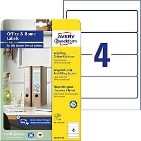Avery Zweckform Ordner-Etiketten LR4761 für breite Ordner, kurz, weiß, 40 Stück auf 10 Blatt, Recycling-Papier - Bild 1