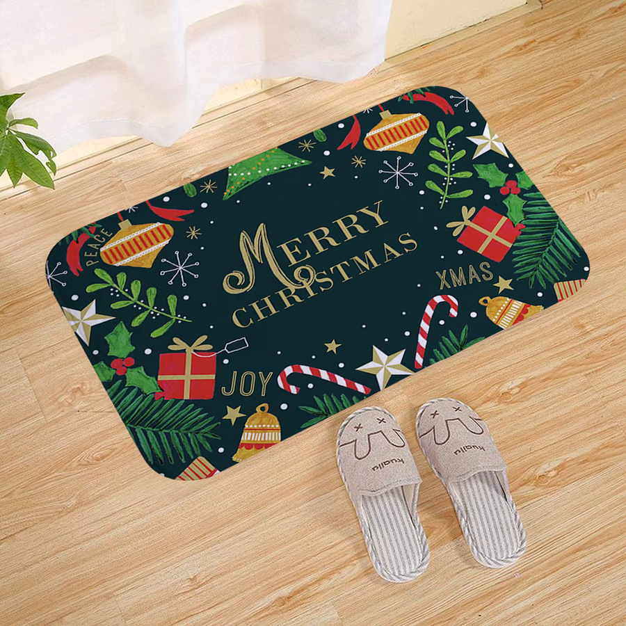 Weihnachtliche Fußmatte mit Weihnachtsmann-Motiv in Mehrfarbig - Bild 2