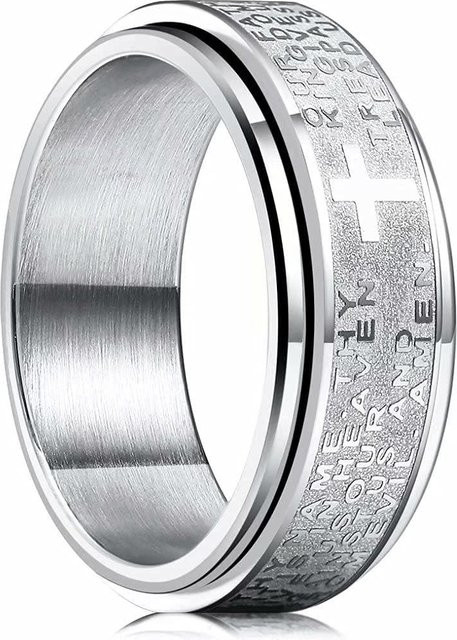 YIRAN Angstringe Edelstahl, Silber, Unisex - Bild 1