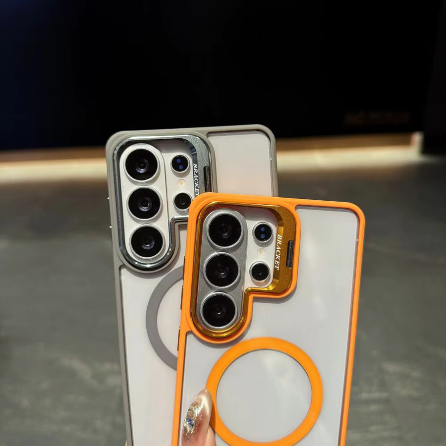 Transparente magnetische Schutzhülle für Samsung Galaxy S26 Ultra und Galaxy S26 mit verstecktem Halter und stoßfestem Design in Schwarz und Transparent - Bild 2