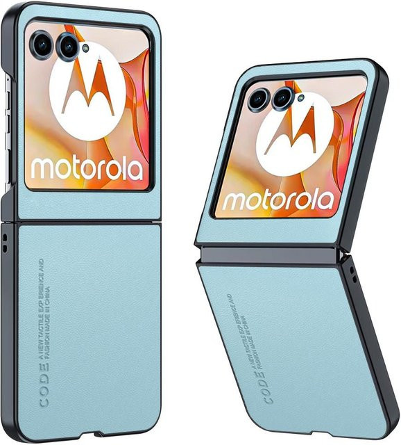 Luxus PU Leder Schutzhülle für Motorola Razr 60 Ultra, Razr 50 Ultra, Razr 50 und Razr 60 in Hellblau - Bild 1