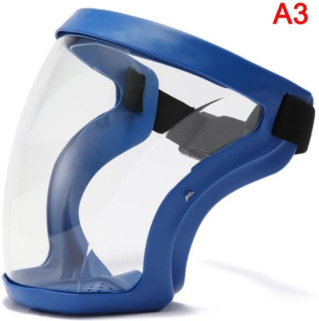 Transparente Vollgesichtsmaske von The best future in Blau, wiederverwendbare Antibeschlagmaske und HD-Schutzbrille als Staub- und Spritzschutz - Bild 1