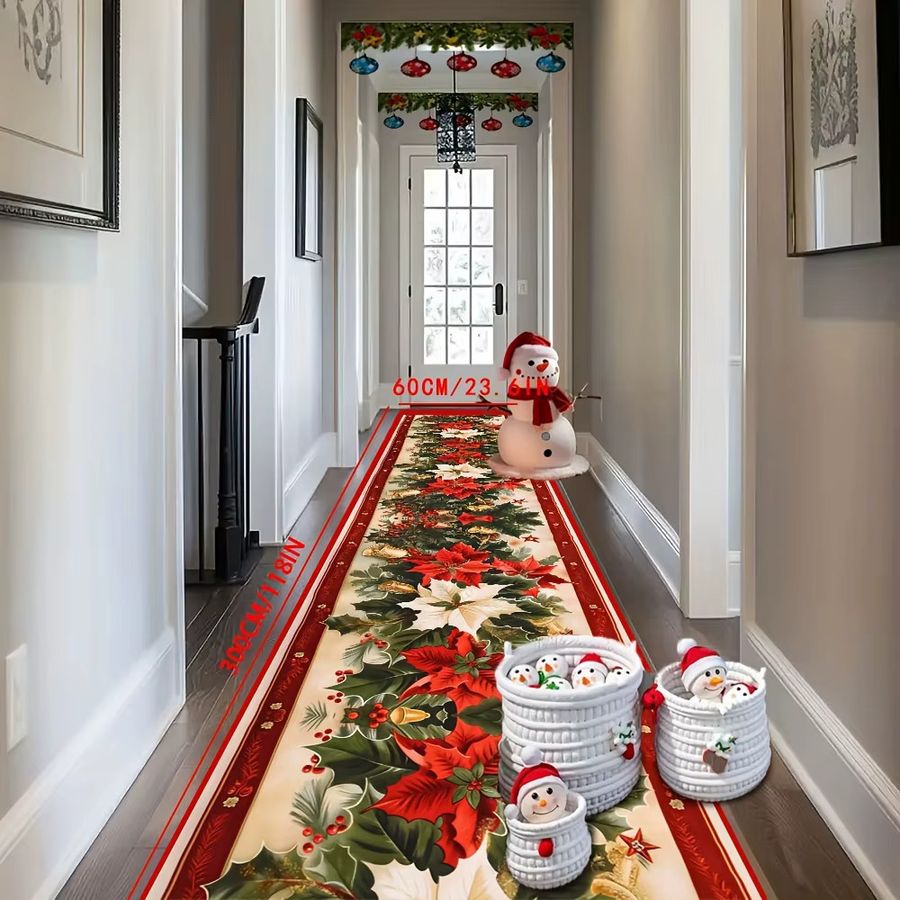 VIKAMA Weihnachts-Teppich-Set im amerikanischen Stil, bedruckter 2-teiliger Saugfähiger Teppich für Küche und Badezimmer zur Weihnachtsdekoration - Bild 4