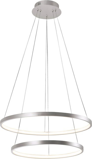 Just Light Pendelleuchte Circle LED Silber kreisrund Durchmesser: 50 cm - Bild 1