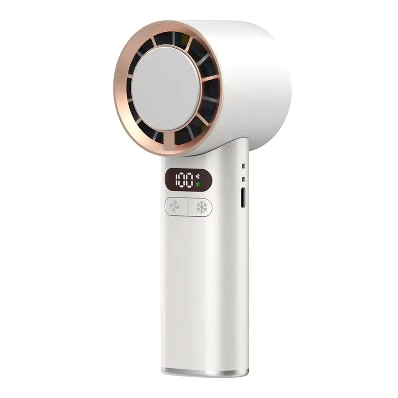 Lenovo Mini Handventilator mit LED Digital-Display und Eiskompression, Gold, 3000mAh, USB wiederaufladbar - Bild 7