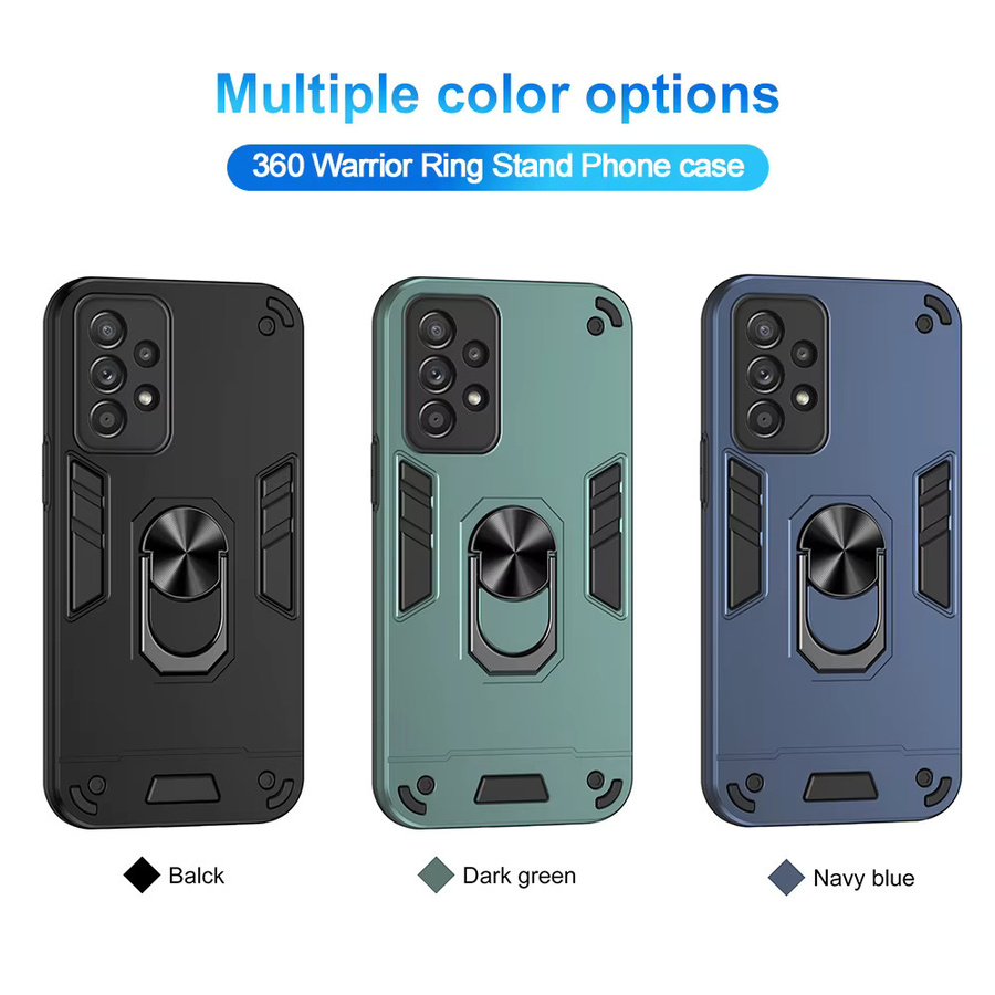 Stoßfeste magnetische Handyhülle für Samsung Galaxy Modelle mit Metallring in Schwarz und Grün - Bild 2