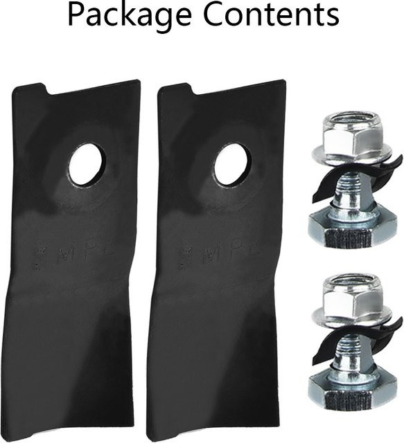Masport Rasenmäherklingen Set aus Metall mit Schrauben, 4 Stück, B: 125 mm, H: 45 mm, Schwarz - Bild 1