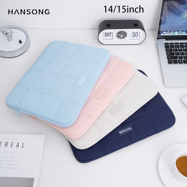 Stoßfeste Laptop-Schutzhülle von Hansong für 14 bis 15,6 Zoll Notebooks in Blau - Bild 1