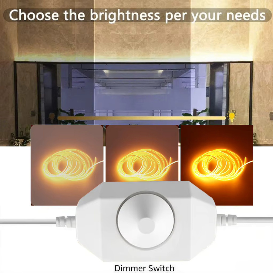 Acosh Neon COB LED-Streifen Warmweiß, 5V USB Dimmbares Flexibles LED-Band mit Dimmer, 3mm Dünn für Schrank- und Heim-DIY-Beleuchtung - Bild 2