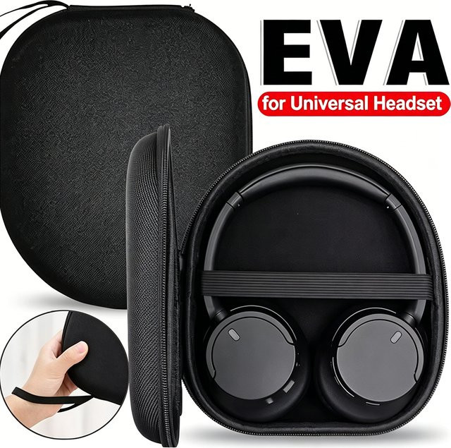 EVA-Tragetasche für Sony On-Ear-Kopfhörer wie MDR-ZX100, ZX110, ZX300, ZX310, ZX600 und WH-CH 720N XM4 in Schwarz - Bild 1