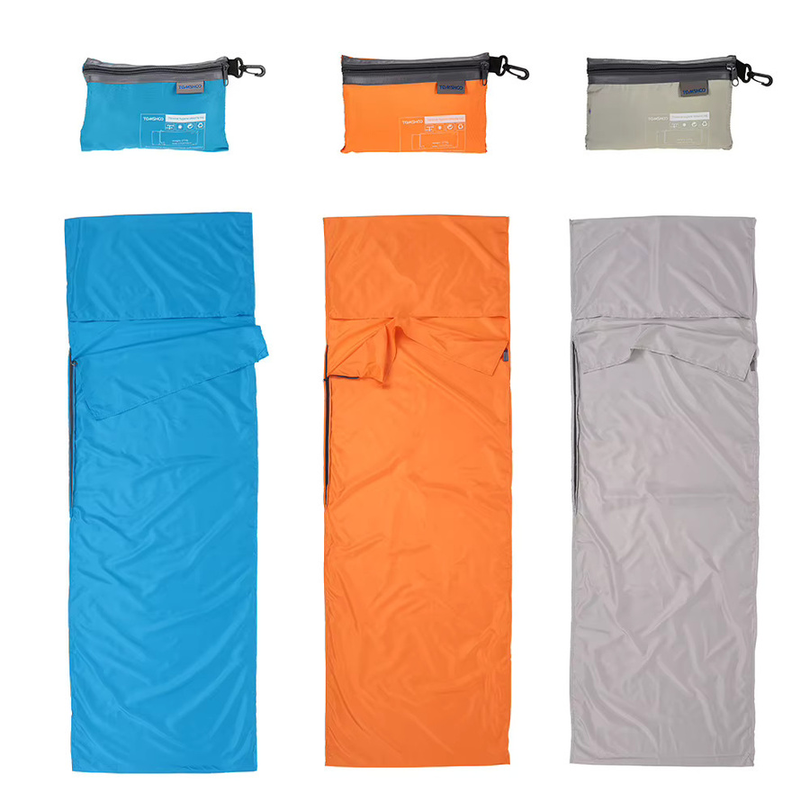 TOMSHOO Schlafsack Liner aus Polyester mit Kissenbezug für Erwachsene, Orange, B: 70 cm, L: 210 cm - Bild 4
