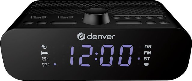 Denver CRD-515 Radiowecker mit DAB+, FM und Bluetooth in Schwarz mit USB-C Ladeport und Dual-Alarm - Bild 2