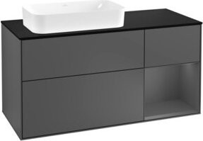 V&B Waschtischunterschrank Finion mit Wandbeleuchtung, Anthrazit, Breite: 120 cm, Höhe: 50,1 cm, Tiefe: 50,1 cm - Bild 1