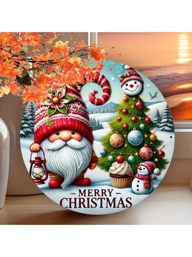 HELLOYOUNG Metallschild Weihnachtszwerg für Bauernhaus, Küche und Garten, B/H: 20 x 20 cm - Bild 6
