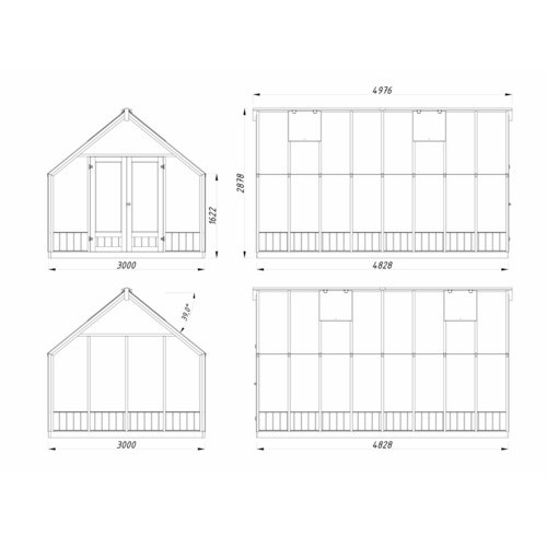 PALMAKO Gartenhaus Emilia aus Fichte in Grau mit Satteldach, B/T/H: 483 x 288 x 245 cm - Bild 3