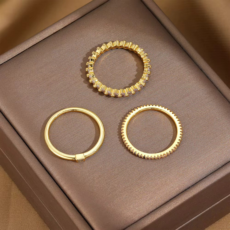 3piar Ring Set, CZ Zirkon, Damen - Bild 4