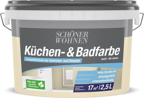 Schöner Wohnen Feuchtraumfarbe Matt in Beige, 2,5 l - Bild 1