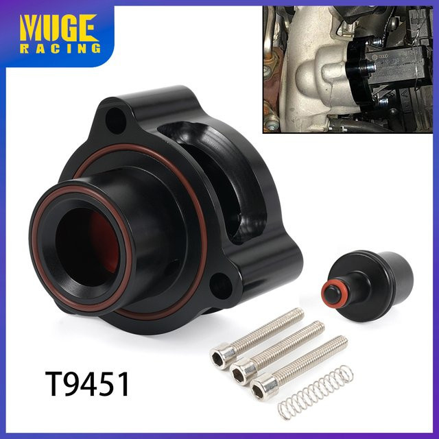 Muge Aluminium T9451 Abblasventil VTA DV Adapter für Audi B8 1.8/2.0 TFSI und VW Golf GTI MK6 TSI in Silber und Schwarz - Bild 1