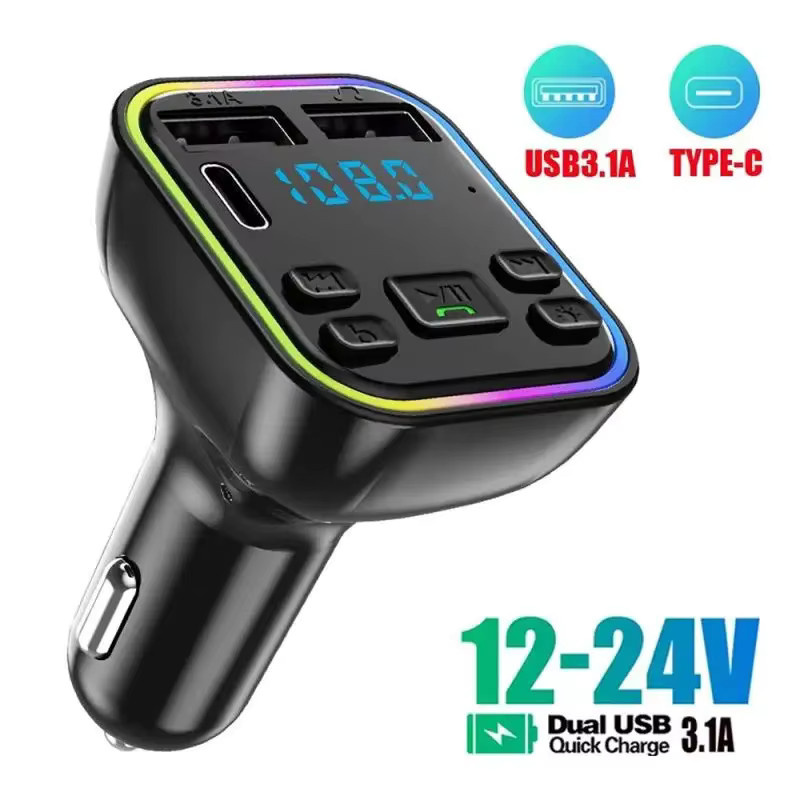 Kebidumei Bluetooth FM Transmitter für das Auto mit PD Typ-C und Dual USB, MP3 Player und Freisprecheinrichtung in Schwarz - Bild 4
