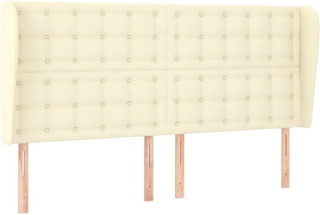 vidaXL Kopfteil mit Ohren in Creme aus Kunstleder B: 203 cm, T: 23 cm, H: 118/128 cm - Bild 1