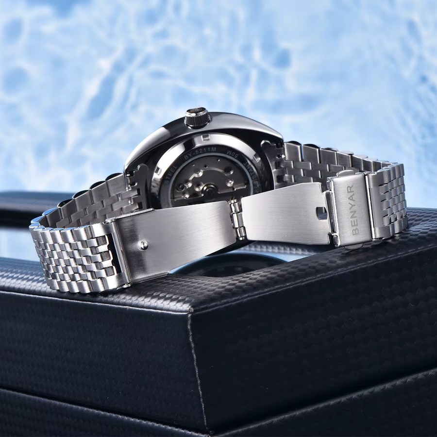 BENYAR Armbanduhr Automatik, Edelstahl, 42 mm, Herren, Blau - Bild 4