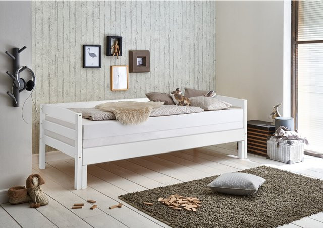 Relita Funktionsbett Emilia ausziehbar aus Buche massiv in Weiß B/T/H: 90 x 180 x 200 cm - Bild 1