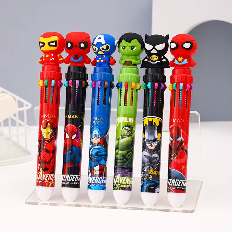 Marvel Mehrfarbiger Zehn-Farben-Kugelschreiber mit Superhelden-Motiv aus PVC für Studenten und Schule - Bild 3