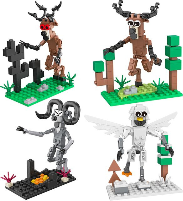 HOVFELER 99 Night Game Night Horror-Bausteine im Wald, Hirsch, Monster, Spielzeug - Bild 1