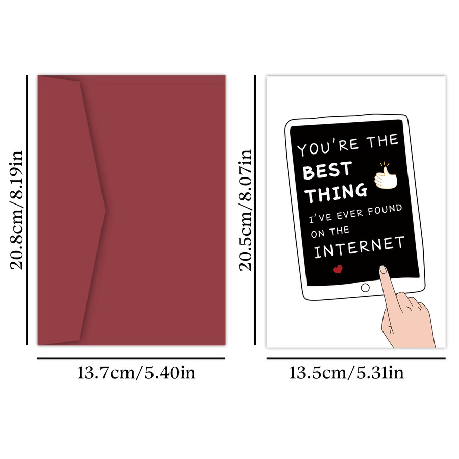 Lustige Jubiläumskarte für deine Freundin zum Valentinstag mit kreativem Internet-Dating-Design - Bild 2