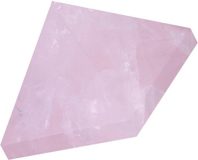 GoolRC Rosenquarz Pyramide aus rosa und grauem Kristall als dekorative Schnitzfigur für deinen Tisch - Bild 1