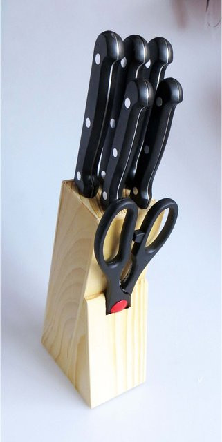 Michelino 6-teiliges Messerset mit Messerblock in Schwarz - Bild 2
