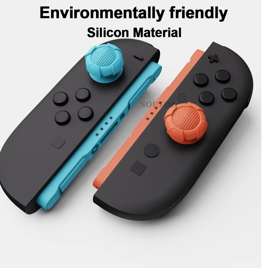 MBCHIPSTAR 6er Set Silikon Thumbstick Grip Kappen für Nintendo Switch Joycon in Schwarz und Multicolour - Bild 3
