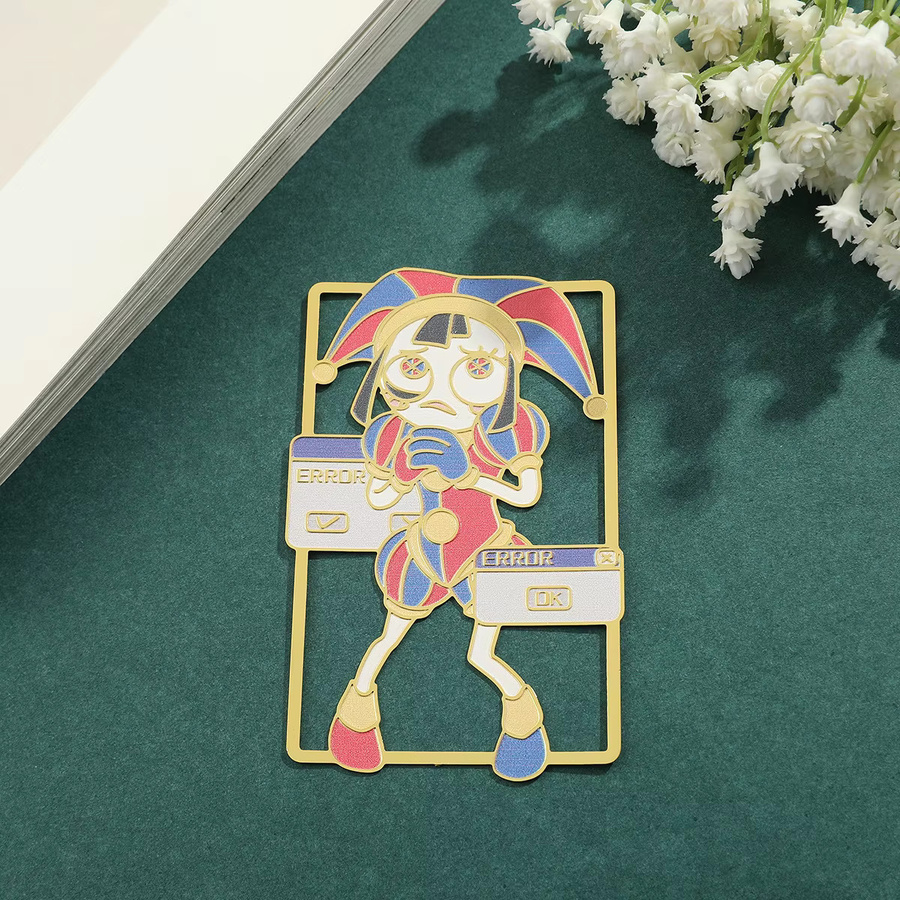 Bandai The Amazing Digital Circus Zirkus Pomni-Figur Jax Metall-Lesezeichen, Gold - Bild 5