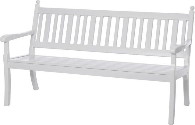 PROREGAL Gartenbank Aruba 3 Sitzer in Weiß aus UV-beständigem Witterungskunststoff, H x B x T: 88 x 160 x 69 cm - Bild 1