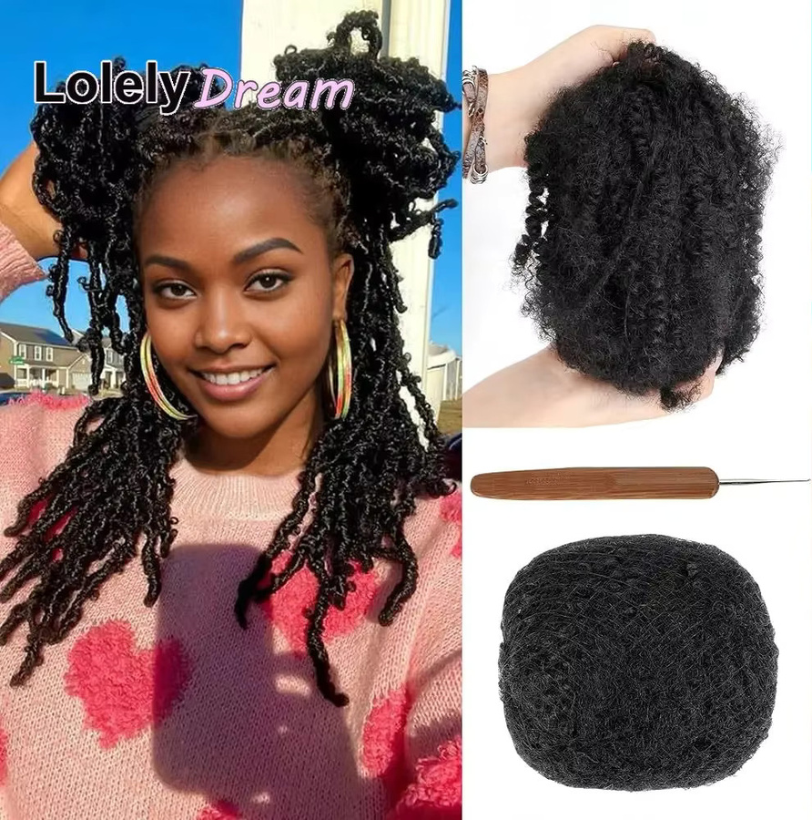 Lolely Dream Afro-Echthaar, natürliches Schwarz, 25,4–50,8 cm - Bild 2