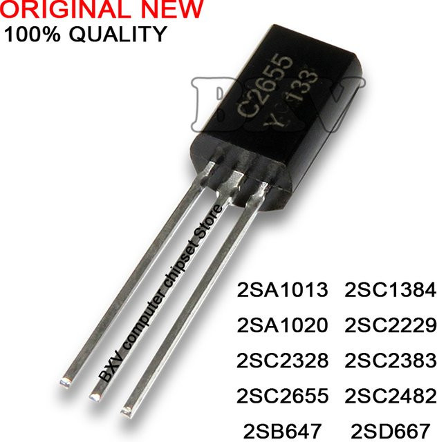 50 Stück Transistor Set BXV in Schwarz, verschiedene Typen wie 2SA1013, 2SC2328, 2SC2655 und weitere im TO-92L Gehäuse - Bild 1