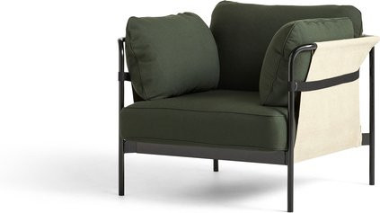 HAY Can 2 0 Sessel in Beige mit Armlehnen und Canvas-Polstern aus Stahlrohr - Bild 1