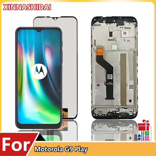 Motorola Moto G9 Play LCD Display mit Rahmen und Touch Panel in Schwarz - Bild 1
