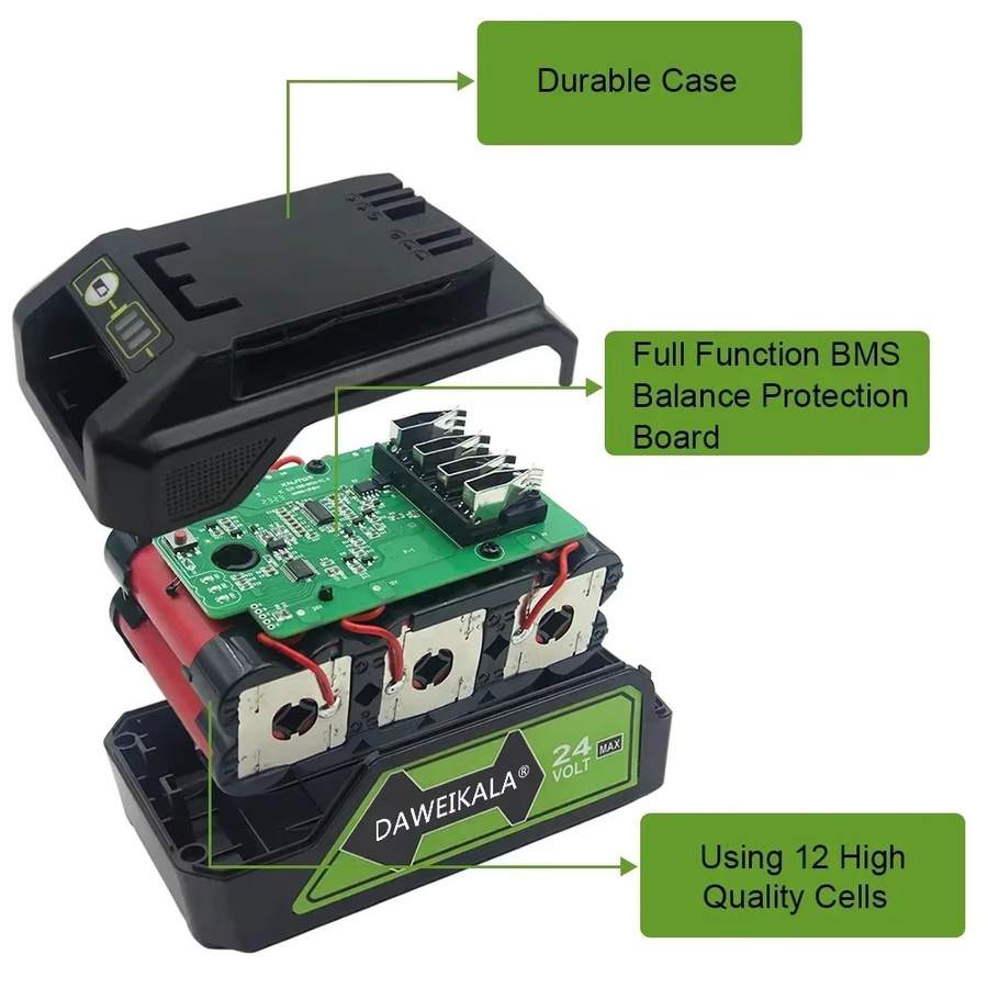 Greenworks Ersatzakku 24 V 6,0 Ah Lithium-Ionen Akku in Schwarz für Greenworks 24 V Werkzeuge - Bild 3