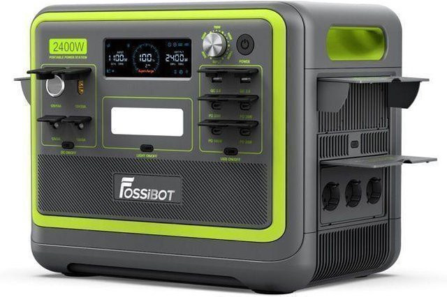 FOSSiBOT F2400 Tragbare Stromstation, 2048Wh 2400W Elektrischer Solargenerator mit LiFePO4 Batterie, Grün - Bild 1