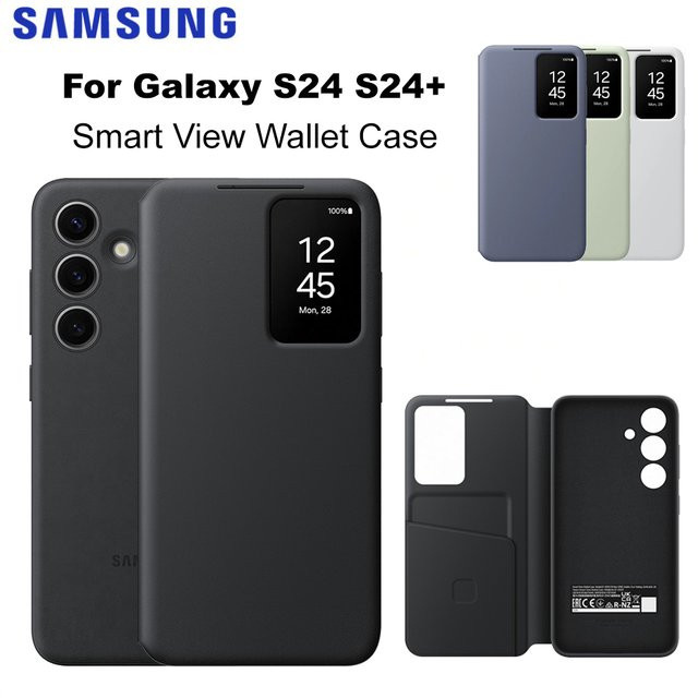 Samsung Smart View Wallet Smartphone Hülle für Galaxy S24 und Galaxy S24 Plus in Weiß - Bild 1