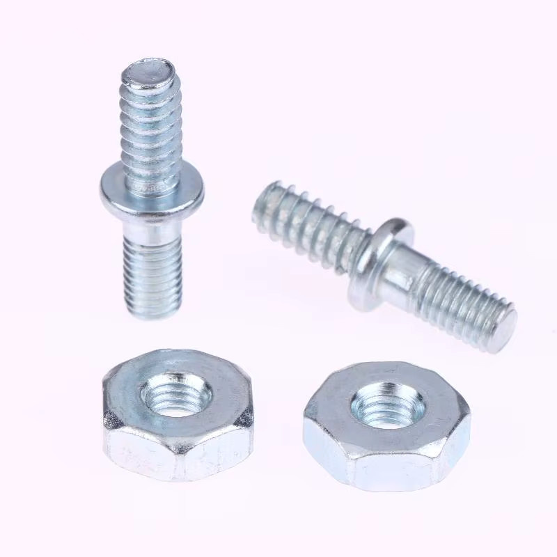 2 Paar Stangenbolzen und Muttern in Silber für Kettensägen MS180 MS250 MS361 MS660 von KOQZM, verzinkt - Bild 2