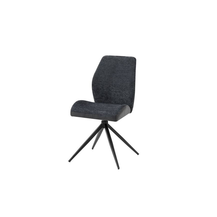 2er-Set Stühle SNAP von byLIVING aus Bouclé-Mikrofaser und Metall in Anthrazit, Schwarz und Grau, B/H/T: 46 x 87 x 55 cm - Bild 2