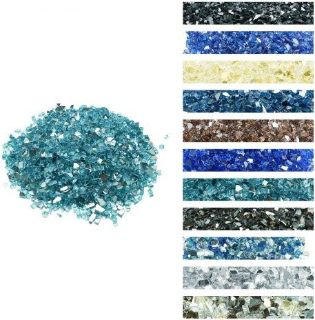 VEVOR Feuerglas in Aquablau, 4,5 kg hochtemperaturbeständige reflektierende Glassteine für Kamin und Feuerstelle, 12,7 mm Glasperlen - Bild 1
