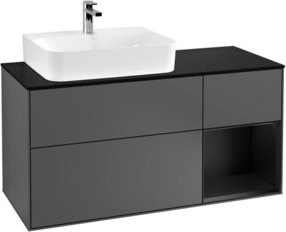 V&B Waschtischunterschrank Finion mit Wandbeleuchtung, Anthrazit lackiert, Breite: 120 cm, Tiefe: 50,1 cm, Höhe: 50,1 cm - Bild 1
