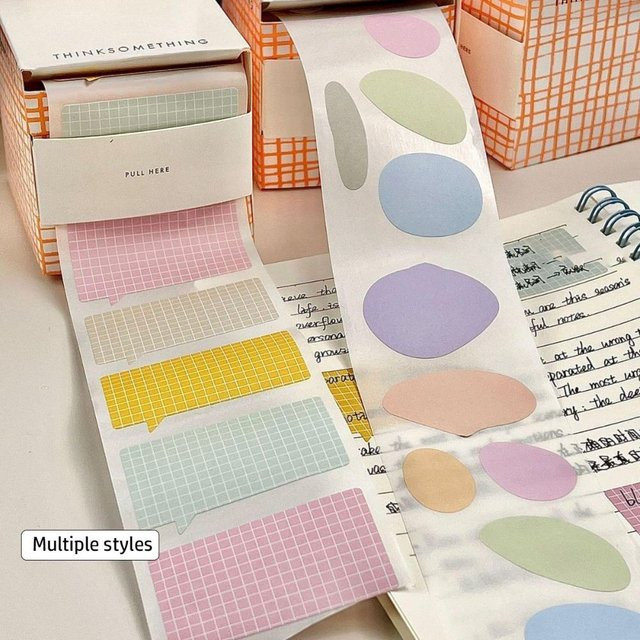 100er Set Kreative Pull-out Memo Pads mit Vollklebe-Etiketten für DIY Sammelalben in Multicolour - Bild 1