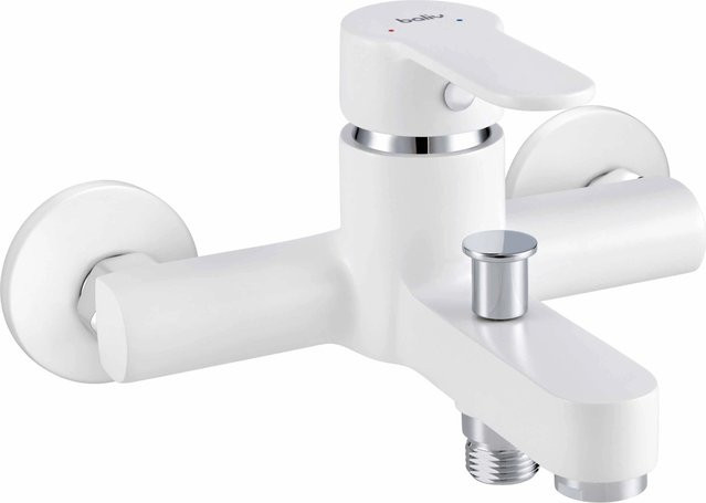 baliv Wannenarmatur WA-5892 mit Sprayfunktion, Einhebelmischer, Weiß Matt - Bild 1