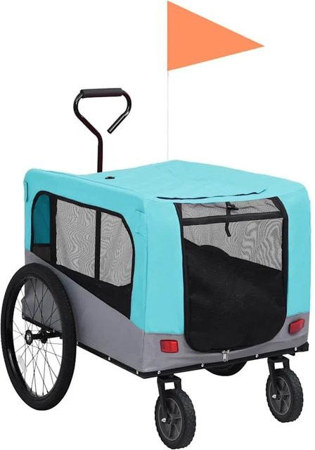 vidaXL 2-in-1 Fahrradanhänger für Hunde und Buggy in Blau und Grau (92441) - Bild 1