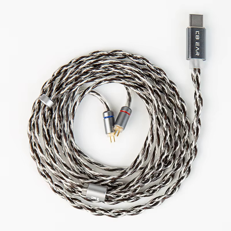 KBEAR P36 2Core OFC Versilbertes HiFi-Kopfhörerkabel mit 0,78 2PIN und USB-C Anschluss in Blau und Silber für In-Ear Kopfhörer - Bild 4